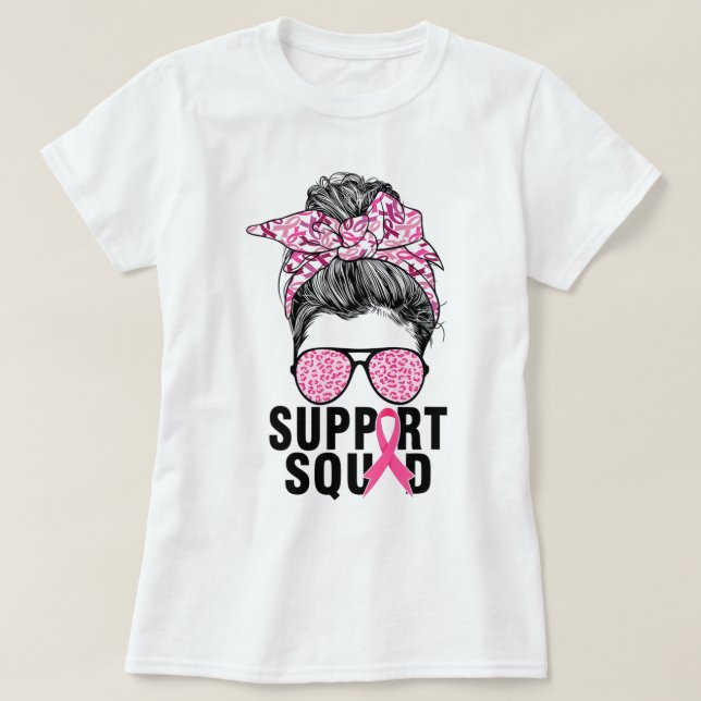 Unterstützung von Squad Messy Bun Pink Krieger Bru T-Shirt (Design vorne)