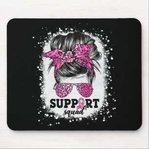 Unterstützung von Squad Messy Bun Pink Ribbon Brus Mousepad