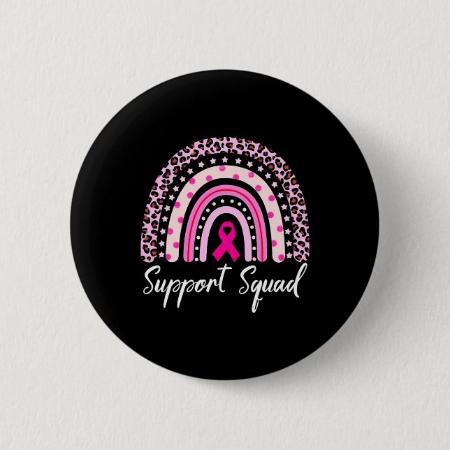Unterstützung von Squad Pink Rainbow Leopard Brust Button (Vorderseite)