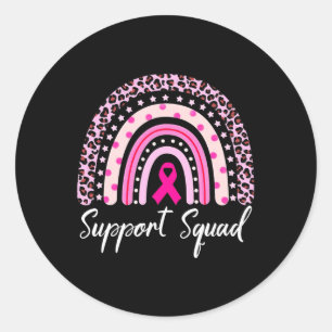 Unterstützung von Squad Pink Rainbow Leopard Brust Runder Aufkleber