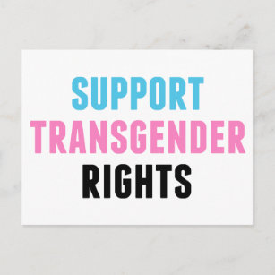 Unterstützung von Transgender Rights Trans Pink Bl Postkarte