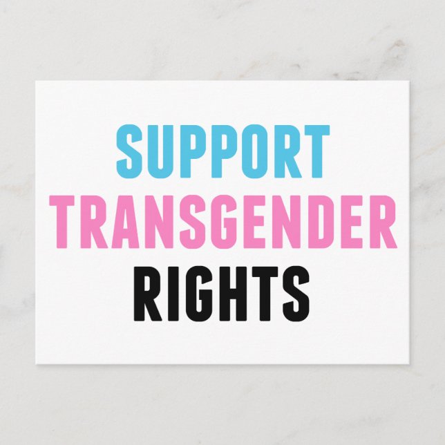 Unterstützung von Transgender Rights Trans Pink Bl Postkarte (Vorderseite)
