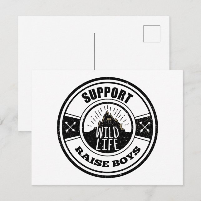 Unterstützung von Wildlife Raise Boys Postkarte (Vorne/Hinten)