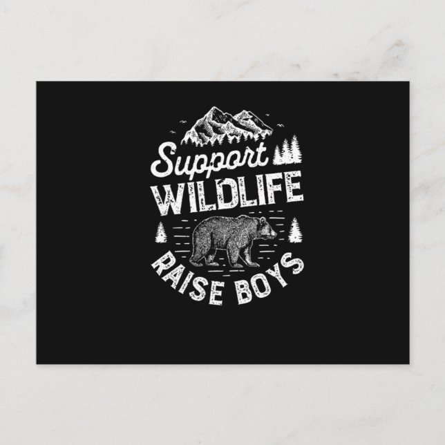 Unterstützung von Wildlife Rays T Shirt Mama Vater Ankündigungspostkarte (Vorderseite)