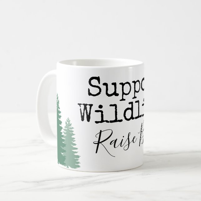 Unterstützung von Wildtieren, Heben von Jungen. Kaffeetasse (Vorderseite Links)