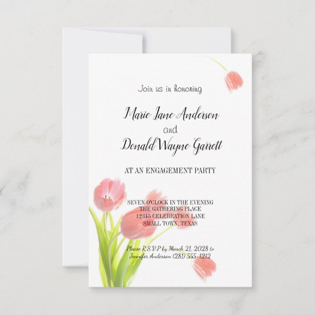 Unterstützungspartei für weiche, rosafarbene Tulis (Vorderseite)