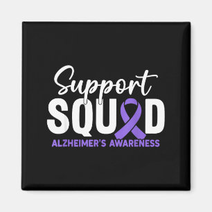 Unterstützungsteam Alzheimer-Bewusstsein lila Band Magnet