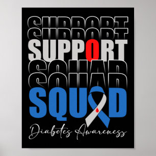 Unterstützungsteam Blaues Band T1d Diabetes-Bewuss Poster