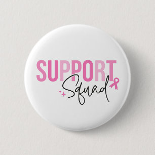 Unterstützungsteam Brustkrebs Rosa Band Aufklärung Button
