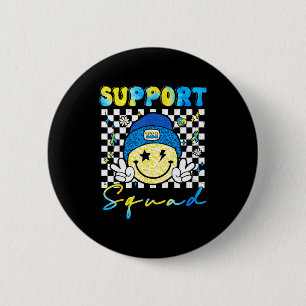 Unterstützungsteam Groovy Down-Syndrom-Bewusstsein Button