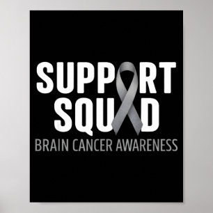 Unterstützungsteam Hirnkrebsbewusstsein Hirntumor Poster