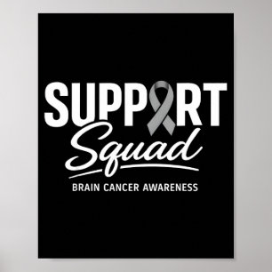 Unterstützungsteam Hirnkrebsbewusstsein Hirntumor Poster