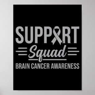 Unterstützungsteam Hirntumor-Bewusstsein Hirnkrebs Poster
