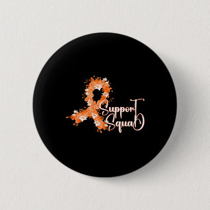 Unterstützungsteam Orange Band Leukämie Blutkrebs Button