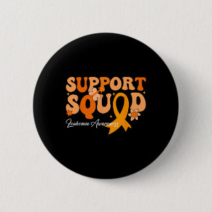 Unterstützungsteam Orange Band Leukämie Blutkrebs  Button