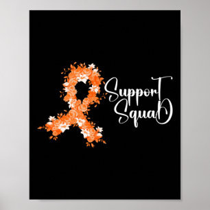 Unterstützungsteam Orange Band Leukämie Blutkrebs  Poster