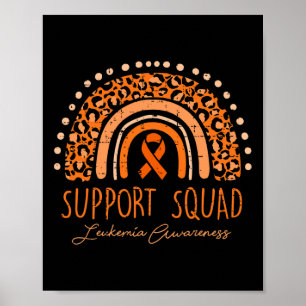 Unterstützungsteam Orange Band Leukämie Blutkrebs Poster