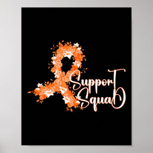 Unterstützungsteam Orange Band Leukämie Blutkrebs Poster