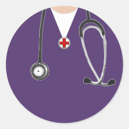 Untersuchung des Lila Krankenhauses Runder Aufkleber