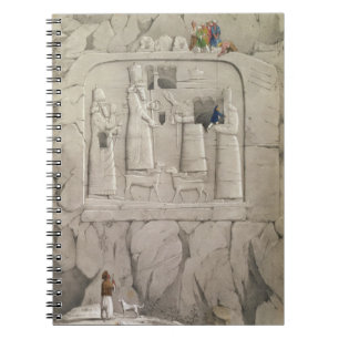 Untersuchung eine Assyrian Felsen-Skulptur, von Notizblock