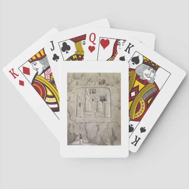 Untersuchung einer assyrischen Felsskulptur von 'D Spielkarten (Rückseite)