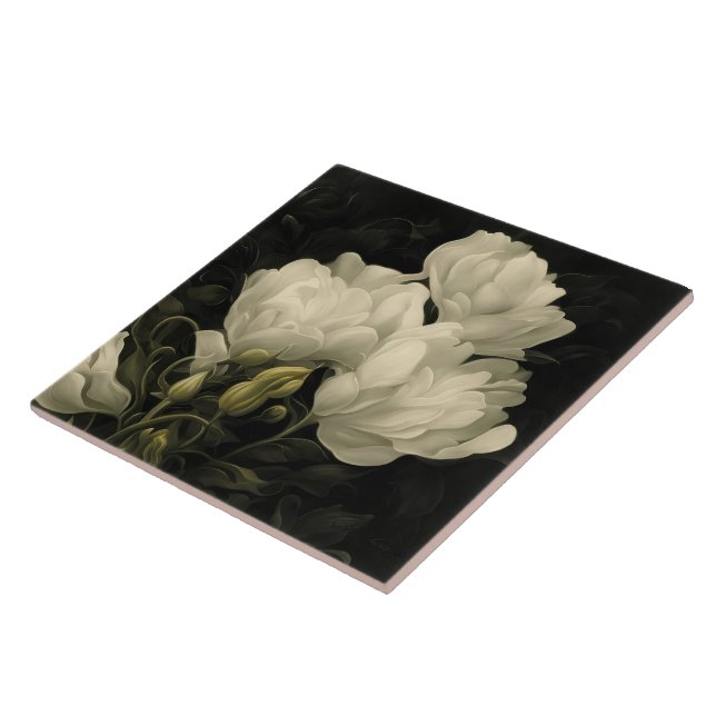 Untersuchung einer Peony-Blume Fliese (Seite)