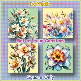 UNTERTASSEN-Set (4) - Daffodils Untersetzer Set