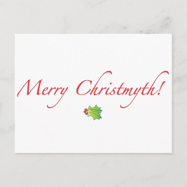 (Untertrieben) fröhliches Christmyth! Feiertagspostkarte (Vorderseite)