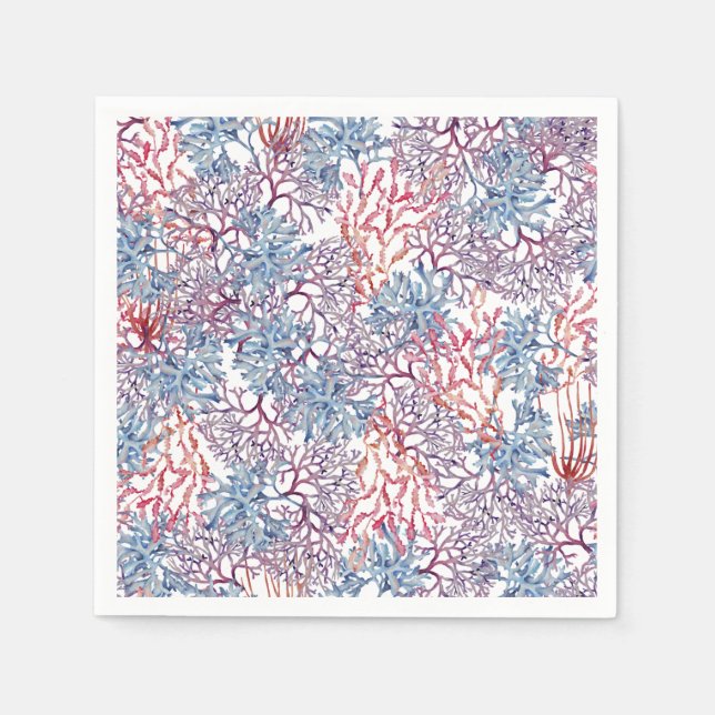 Unterwasser-Aquarell-Zusammensetzung Reihe Design  Serviette (Vorderseite)