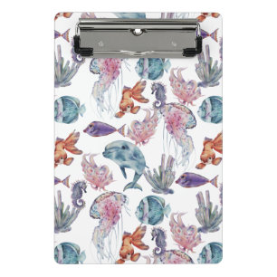 Unterwasser-Aquarellkomposition Serie Design 2 Mini Klemmbrett
