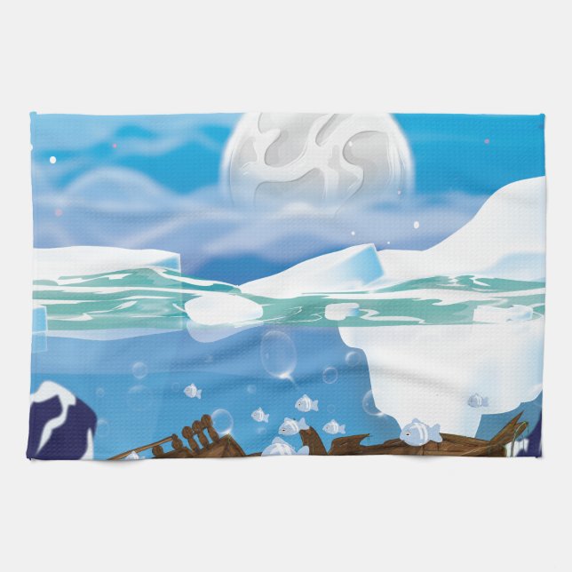 Unterwasser-Arktis Handtuch (Horizontal)
