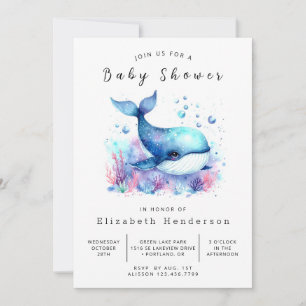Unterwasser-Baby-Dusche für Whale Einladung