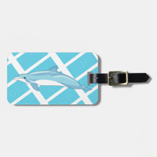Unterwasser Blau-Delfin-Illustrationsdesign Gepäckanhänger