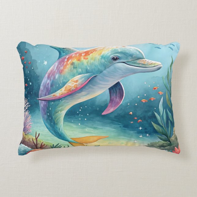 Unterwasser-Dolphin Dekokissen (Vorderseite)