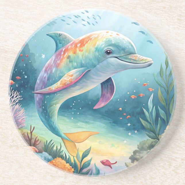 Unterwasser-Dolphin Getränkeuntersetzer (Vorne)