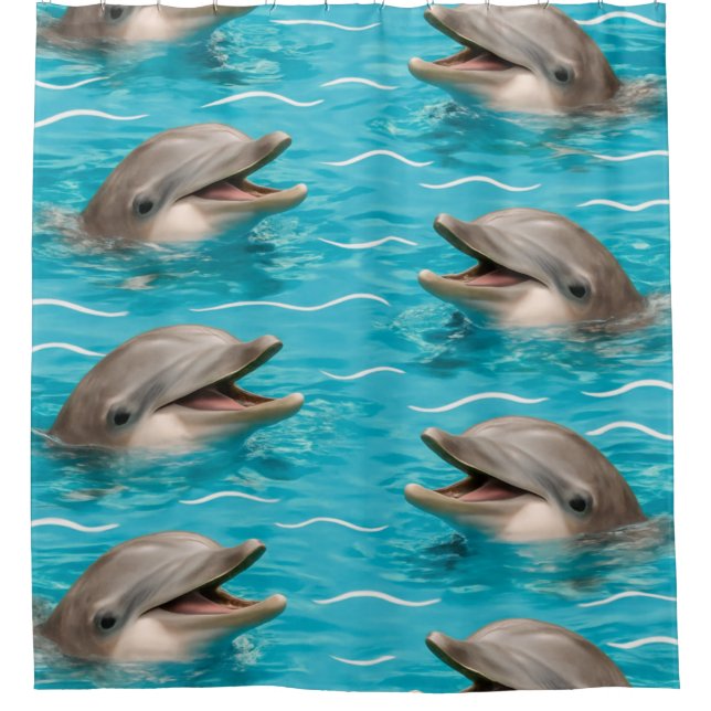 Unterwasser-Dolphin-Szenenvorhang Duschvorhang (Vorderseite)