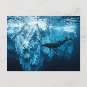 Unterwasser-Eisberg und ein Buckelwal Postkarte