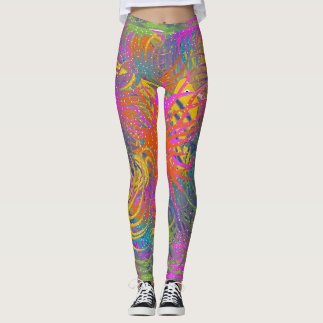 "Unterwasser" farbige Leggings (Vorderseite)