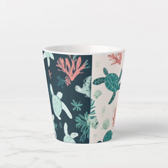 Unterwasser-Flucht - Meeresschildkröte Kunst Milchtasse (Vorderseite)