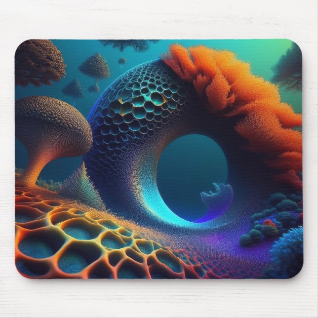 Unterwasser-Fraktal-Landschaft Mousepad (Vorne)