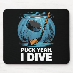 Unterwasser-Hockeyspieler Puck Ja Tauch-Sport Aqua Mousepad