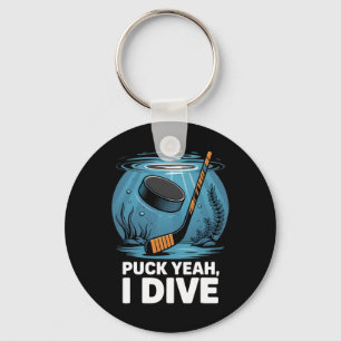 Unterwasser-Hockeyspieler Puck Ja Tauch-Sport Aqua Schlüsselanhänger