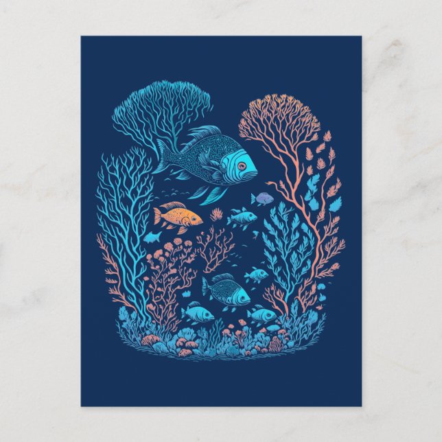 Unterwasser-Korallenriff Postkarte (Vorderseite)