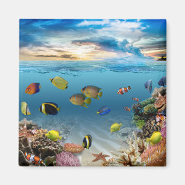 Unterwasser-Korallenriff tropische Fische Magnet