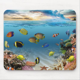 Unterwasser-Korallenriff tropische Fische Mousepad