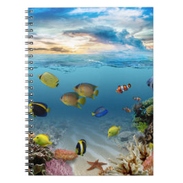 Unterwasser-Korallenriff tropische Fische Notizblock