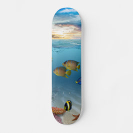 Unterwasser-Korallenriff tropische Fische Skateboard