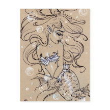 Unterwasser-Meerjungfische Postkarte