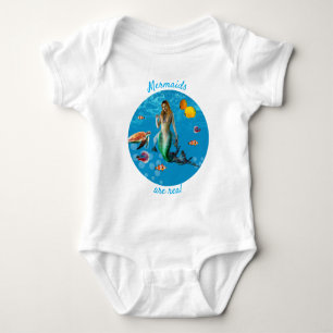 Unterwasser Meerjungfrau Schatzsuche Fantasy Blue Baby Strampler