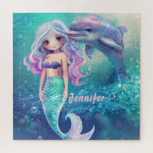 Unterwasser-Meerjungfrau und Dolphin